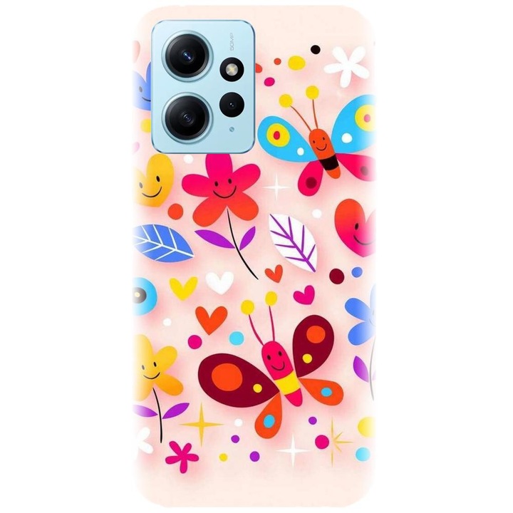 Силиконов кейс съвместим с Xiaomi Redmi Note 12 4g - модел Butterfly 002