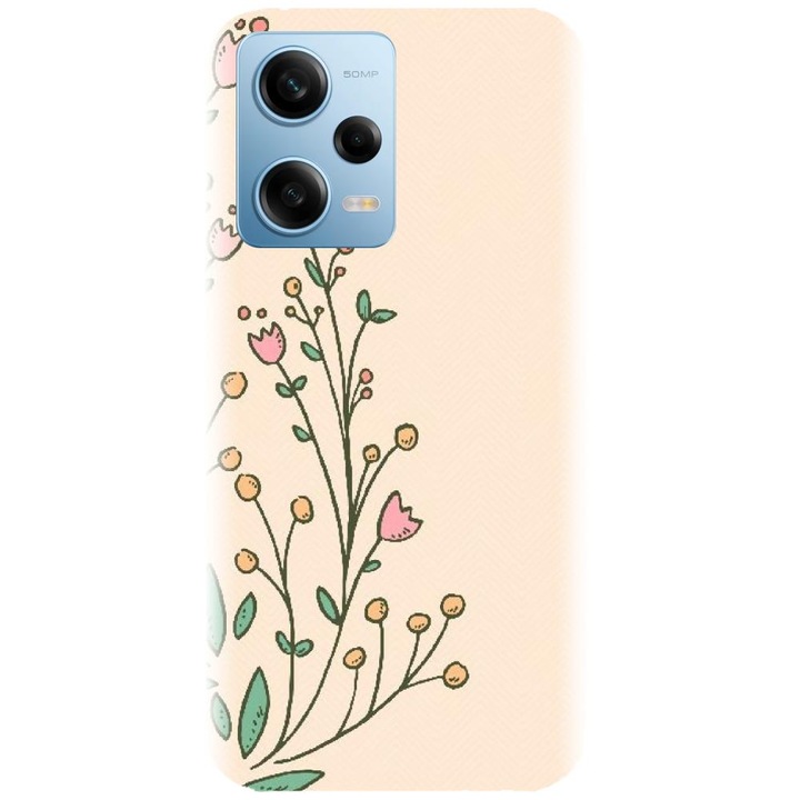 Husa din silicon compatibila cu Xiaomi Redmi Note 12 Pro Plus - model Flori Mici