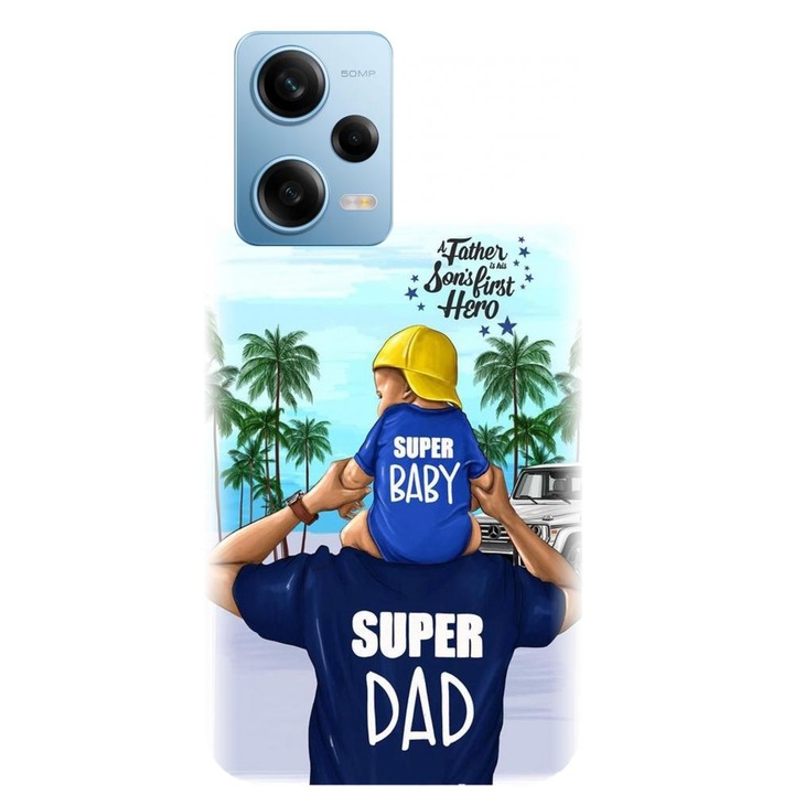 Husa din silicon compatibila cu Xiaomi Redmi Note 12 Pro Plus - model Super tata