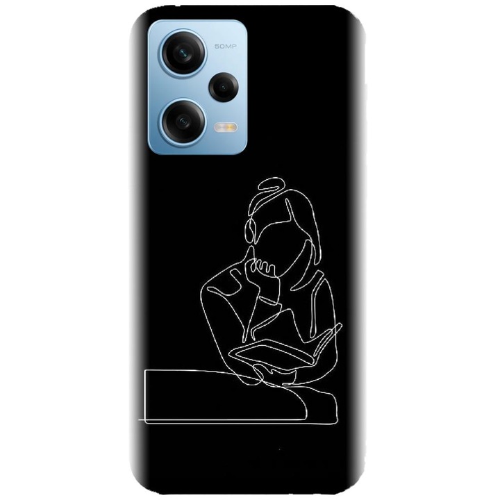 Husa din silicon compatibila cu Xiaomi Redmi Note 12 Pro Plus - model Line Art The Smart One