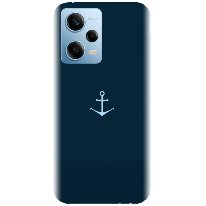 Husa din silicon compatibila cu Xiaomi Redmi Note 12 Pro Plus - model Blue Navy Anchor Illustration