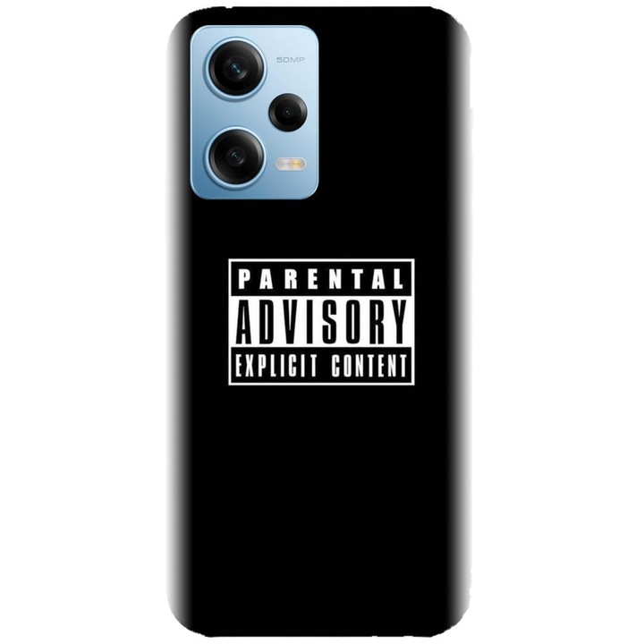 Husa din silicon compatibila cu Xiaomi Redmi Note 12 Pro Plus - model Parental Advisory