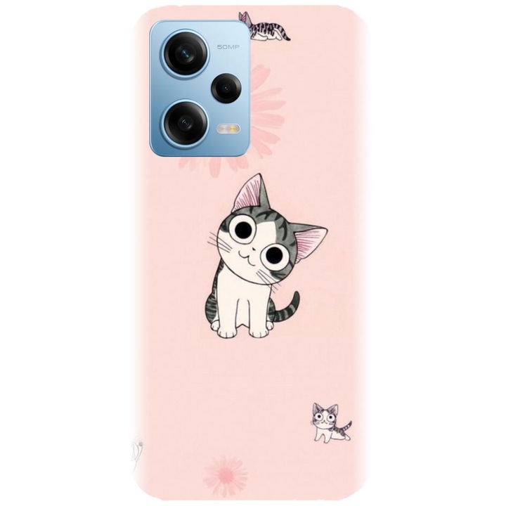 Husa din silicon compatibila cu Xiaomi Redmi Note 12 Pro Plus - model Cute cat