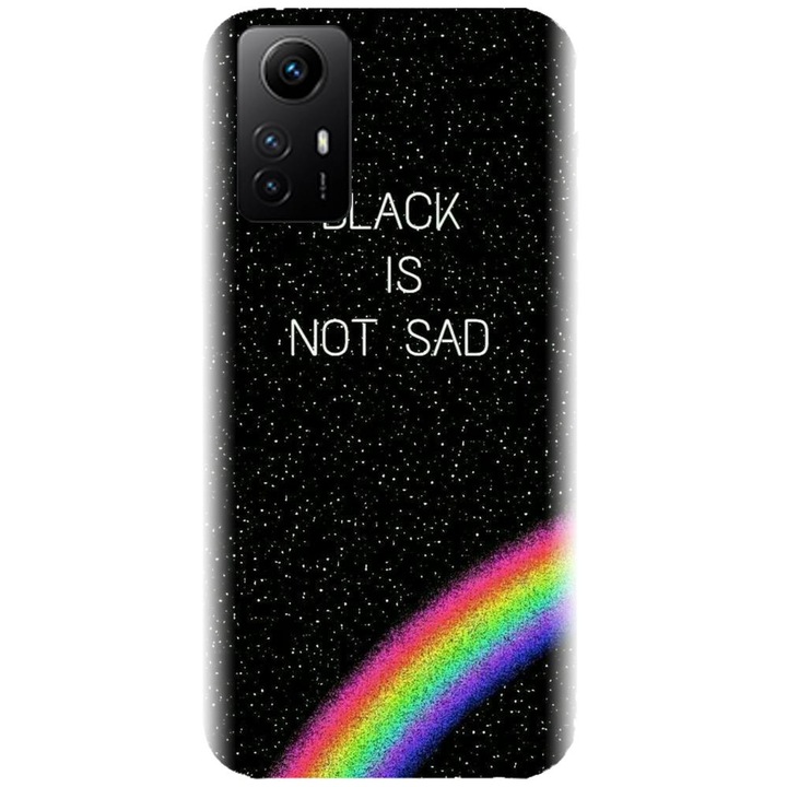 Силиконов калъф, съвместим с модел Xiaomi Redmi Note 12s 4g - Black Is Not Sad
