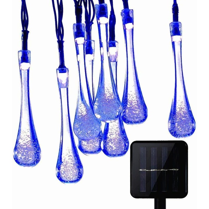 Set lumina solara pentru exterior, 6m, 30 LED-uri, multicolor, rezistent la apa, 6 ore autonomie