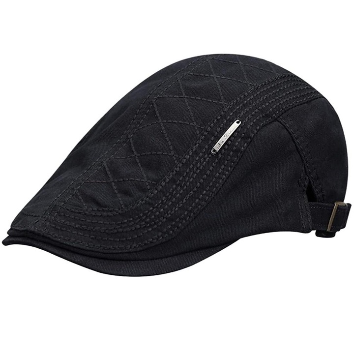 Basca pentru barbati, Bumbac, Ajustabil, Negru, 56-62cm