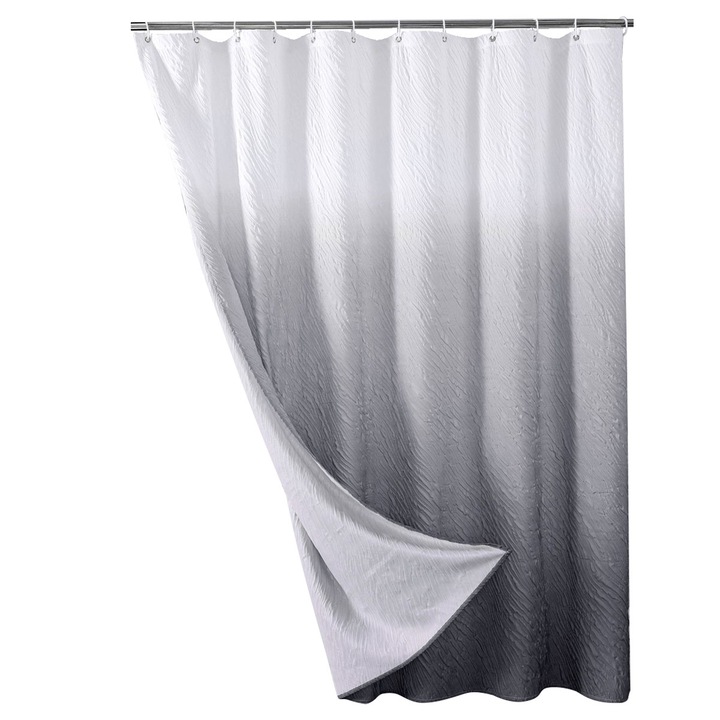 Завеса за душ, многоцветна, 180x180 см, устойчива на мухъл, с 12 кукички