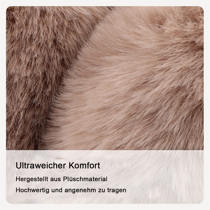 Caciuli dama BGHYHYHI, caciulite din blana sintetica, khaki, dimensiune medie, set 1 bucata