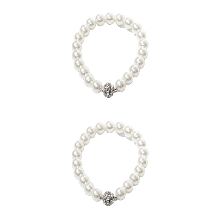 Set 2 accesorii prindere pentru draperii, ABS, 35 cm, Alb