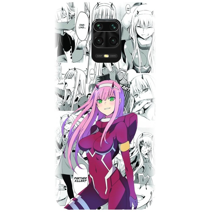 Husa din silicon compatibila cu Xiaomi Redmi Note 9s - model Anime Zero Two