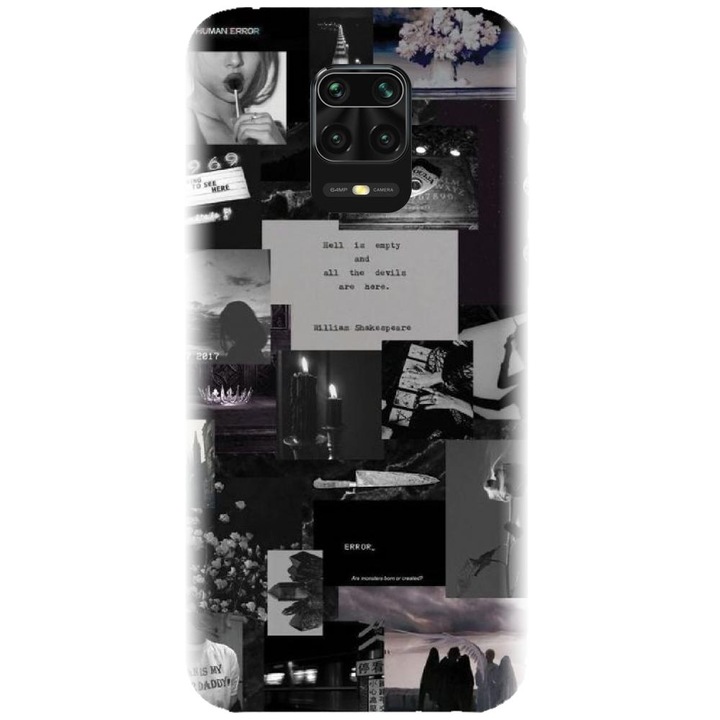 Husa din silicon compatibila cu Xiaomi Redmi Note 9s - model Collage Error