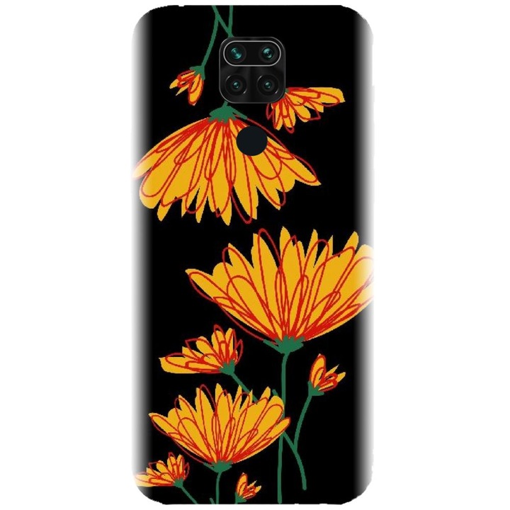 Husa din silicon compatibila cu Xiaomi Redmi Note 9 - model Flori De Camp