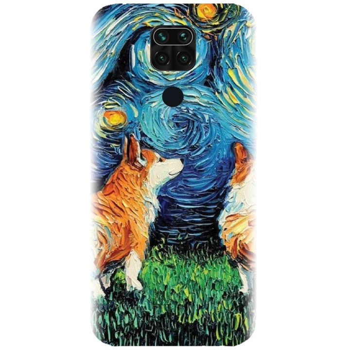Husa din silicon compatibila cu Xiaomi Redmi Note 9 - model Doggy Night