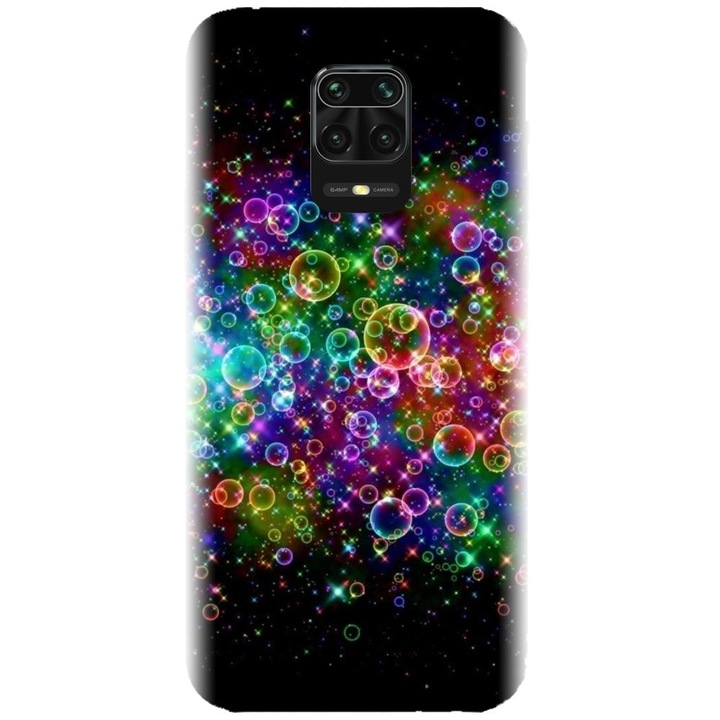 Husa din silicon compatibila cu Xiaomi Redmi Note 9s - model Rainbow Colored Soap Bubbles
