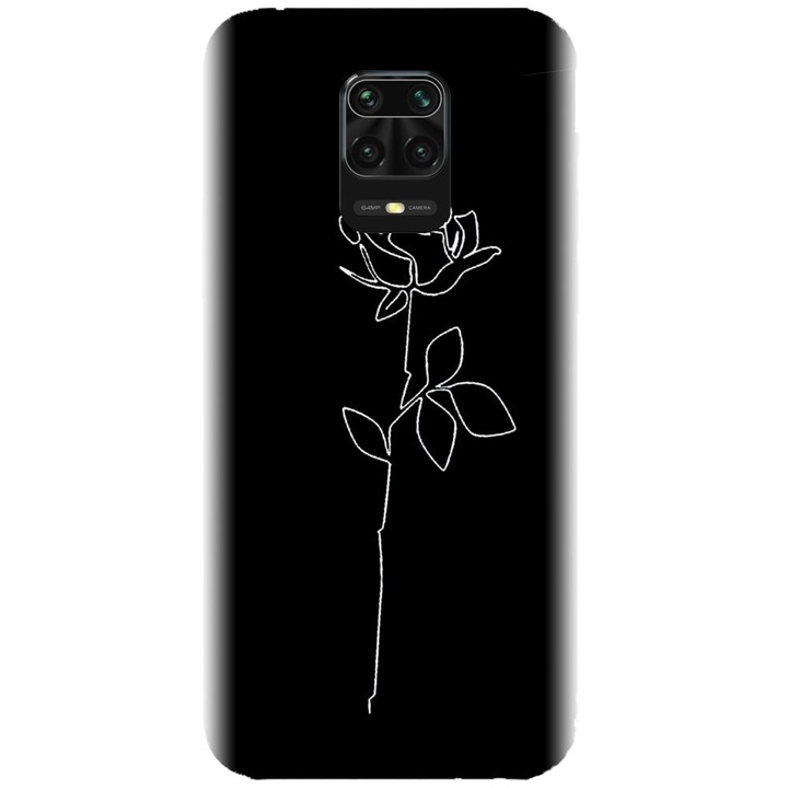 Husa din silicon compatibila cu Xiaomi Redmi Note 9s - model Black Rose