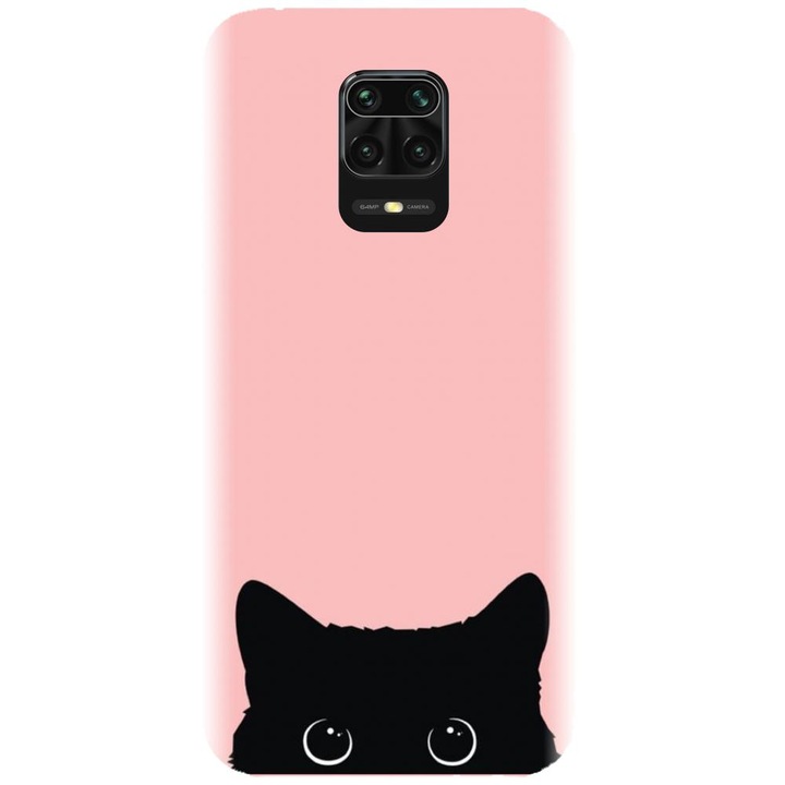 Husa din silicon compatibila cu Xiaomi Redmi Note 9s - model Black Cat