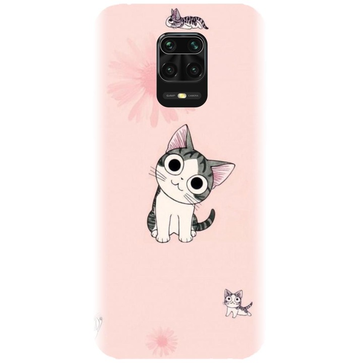 Силиконов кейс съвместим с Xiaomi Redmi Note 9s - модел Cute cat