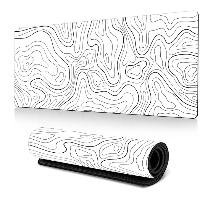 Mousepad Gaming XXL, 900x400mm, design fluid art, baza antiderapanta