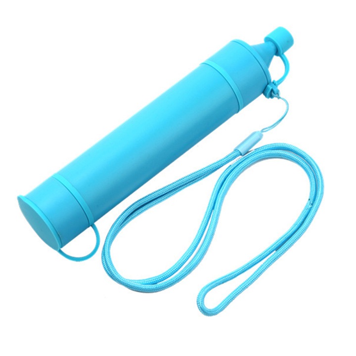 Filtru de apa portabil pentru supravietuire, albastru, 32x162mm, set