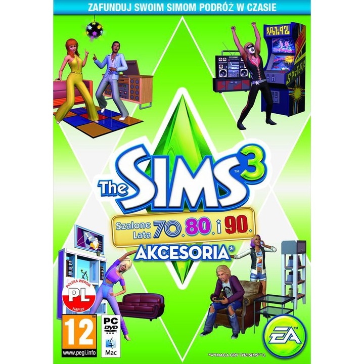 The Sims 3 Szalone Lata 70, 80, 90, Add-on, Editie Digitala, PL/EN