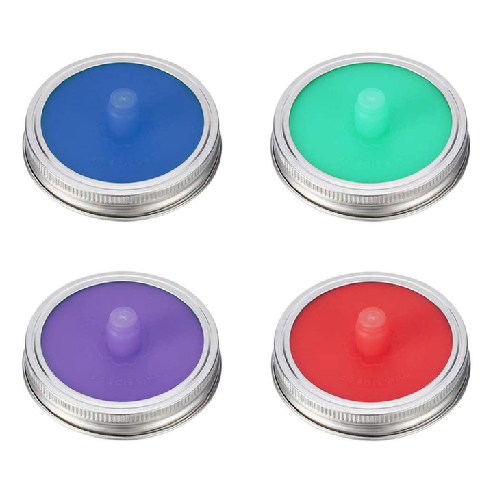 Set 8 Capace Fermentare, Silicon, Multicolor, 84mm