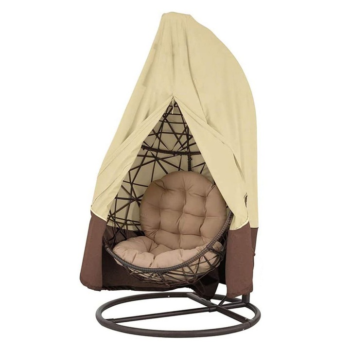 Védőhuzat függőfotelhez, vízálló, porálló, szürke/bézs, 115x190cm