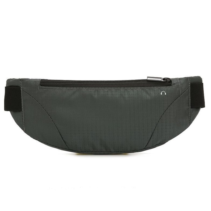 Sporttáska, szürke, vízálló, különálló zsebekkel, 38x12x1cm