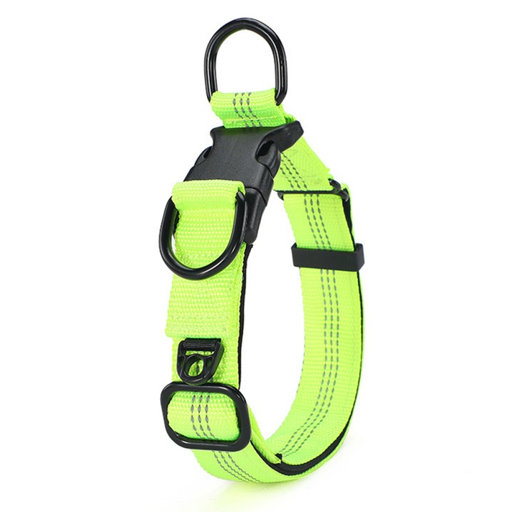 Zgarda pentru caini, reflectorizanta, ajustabila, 35-55cm, respirabila, negru