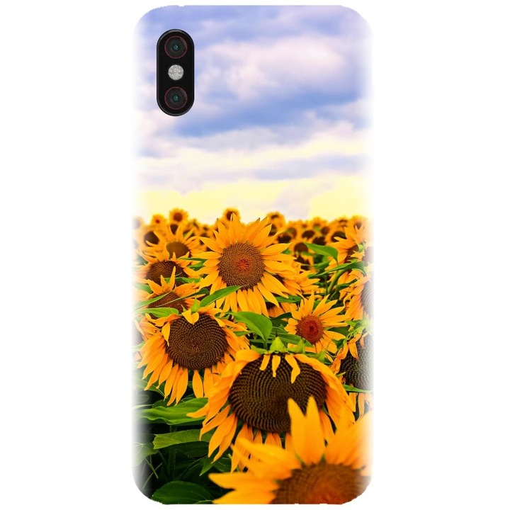 Силиконов калъф, съвместим с Xiaomi Mi 8 / Mi 8 Explorer - модел Слънчогледи