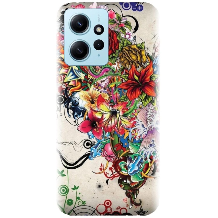 Силиконов кейс съвместим с Xiaomi Redmi 12 4g / 5g - модел Abstract Flowers