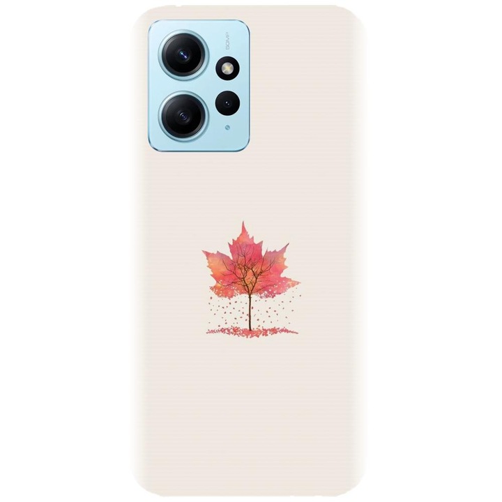 Силиконов калъф, съвместим с Xiaomi Redmi 12 4g / 5g - модел Autumn Tree Leaf