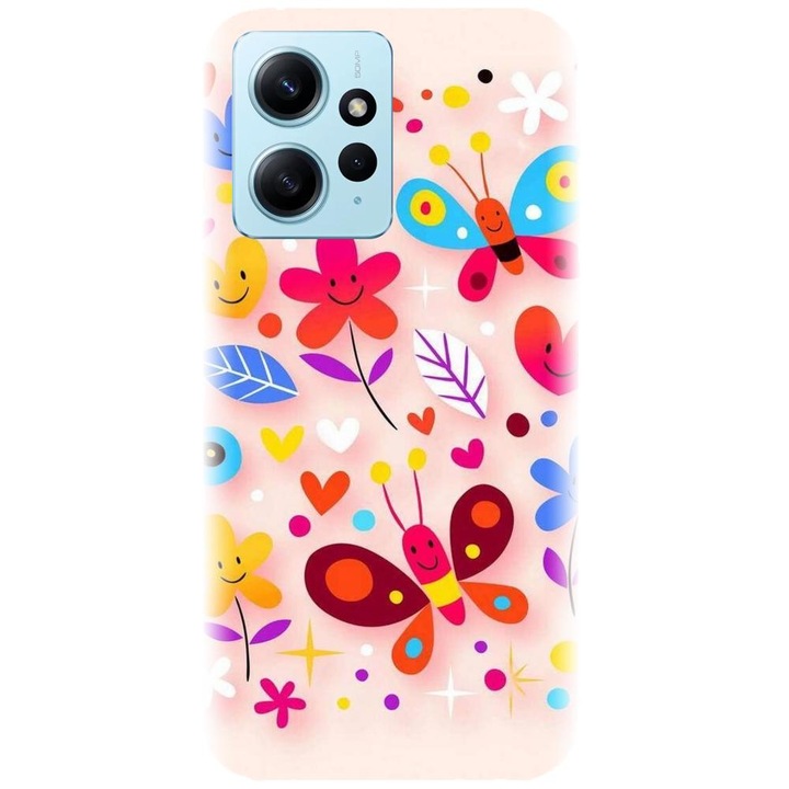 Силиконов калъф съвместим с Xiaomi Redmi 12 4g / 5g - модел Butterfly 002
