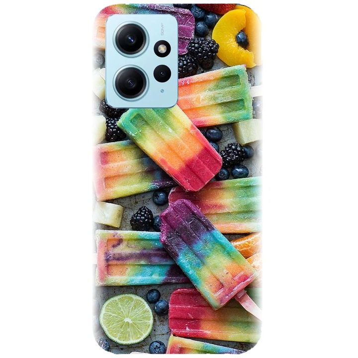 Силиконов кейс съвместим с Xiaomi Redmi 12 4g / 5g - Модел Colorful Ice Cream
