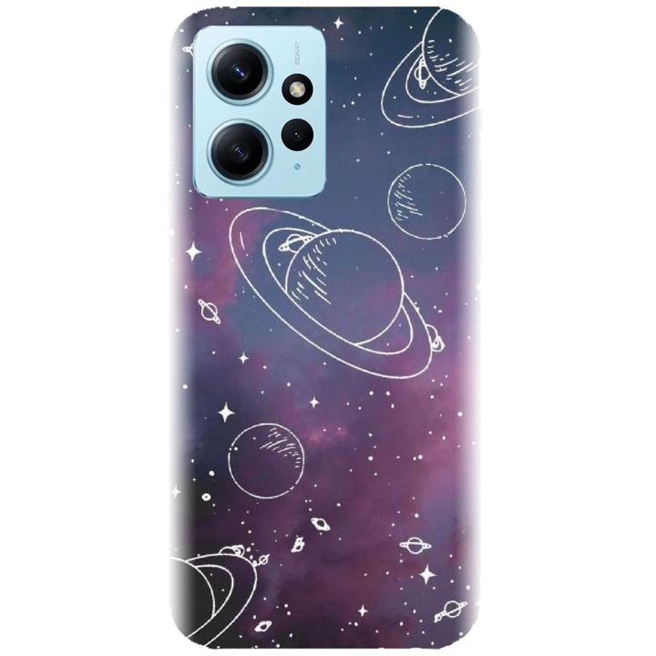 Силиконов калъф, съвместим с модел Xiaomi Redmi 12 4g / 5g - Cosmic Drawn Map
