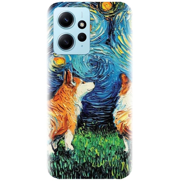 Силиконов калъф, съвместим с Xiaomi Redmi 12 4g / 5g - модел Doggy Night