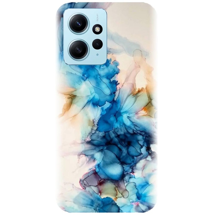 Силиконов калъф, съвместим с Xiaomi Redmi 12 4g / 5g - модел Ink Flowers