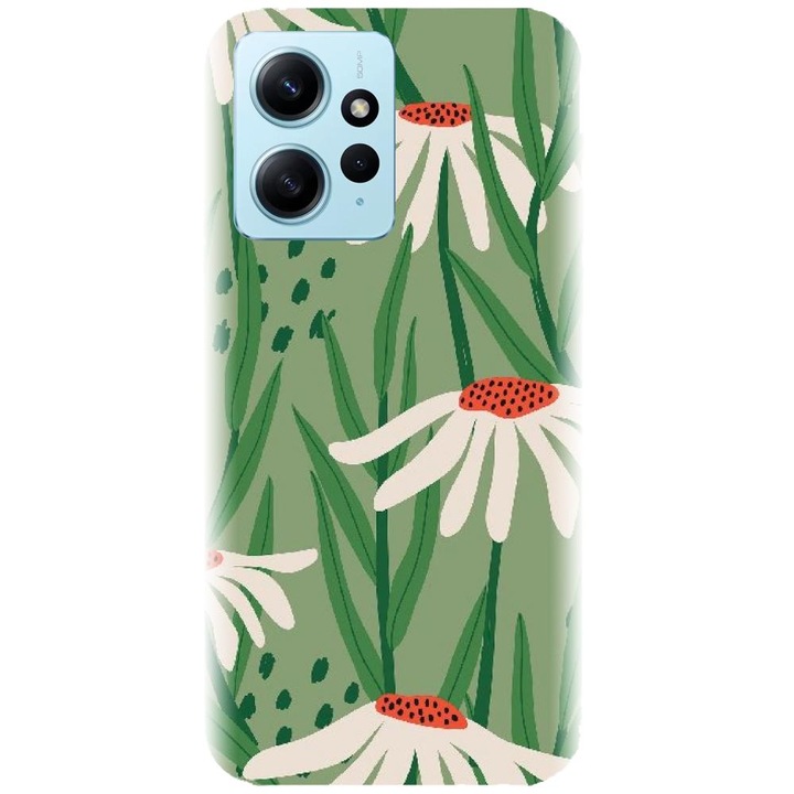 Силиконов капак, съвместим с Xiaomi Redmi 12 4g / 5g - модел с флорална илюстрация