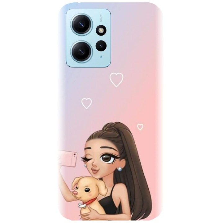 Кейс съвместим с модел Xiaomi Redmi 12 4g / 5g - Selfie With Sweet Dog, Силиконов