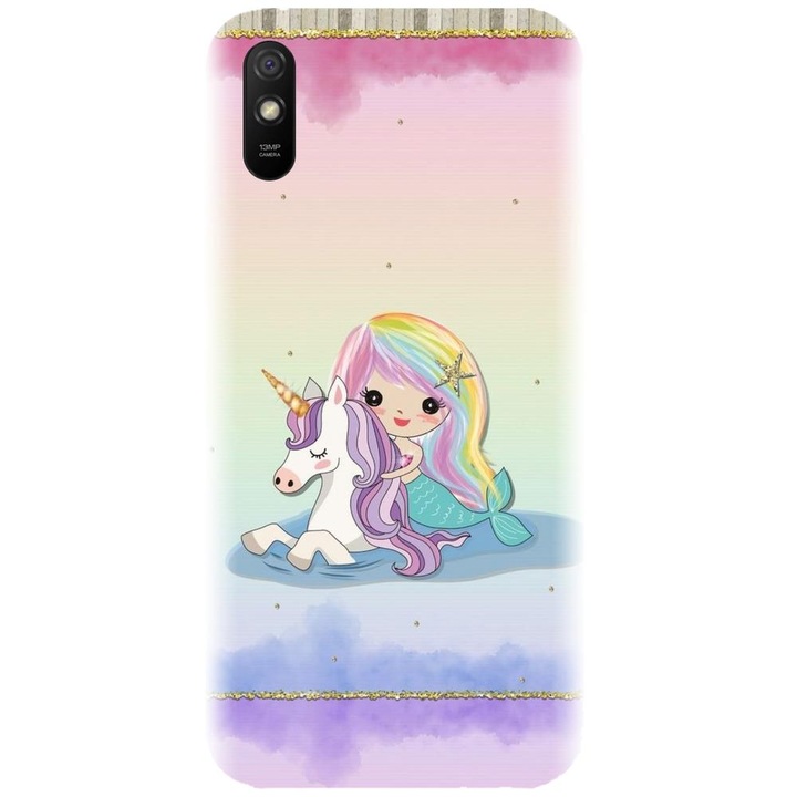 Силиконов кейс съвместим с Xiaomi Redmi 9A / 9AT - модел Русалката и еднорога