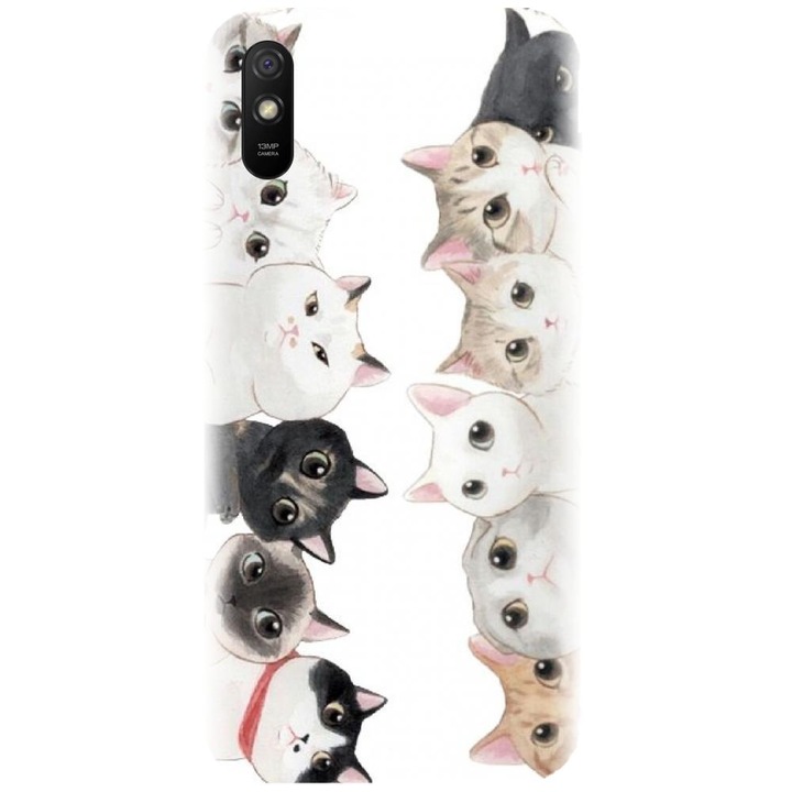 Силиконов калъф, съвместим с Xiaomi Redmi 9A / 9AT - модел Cat Party