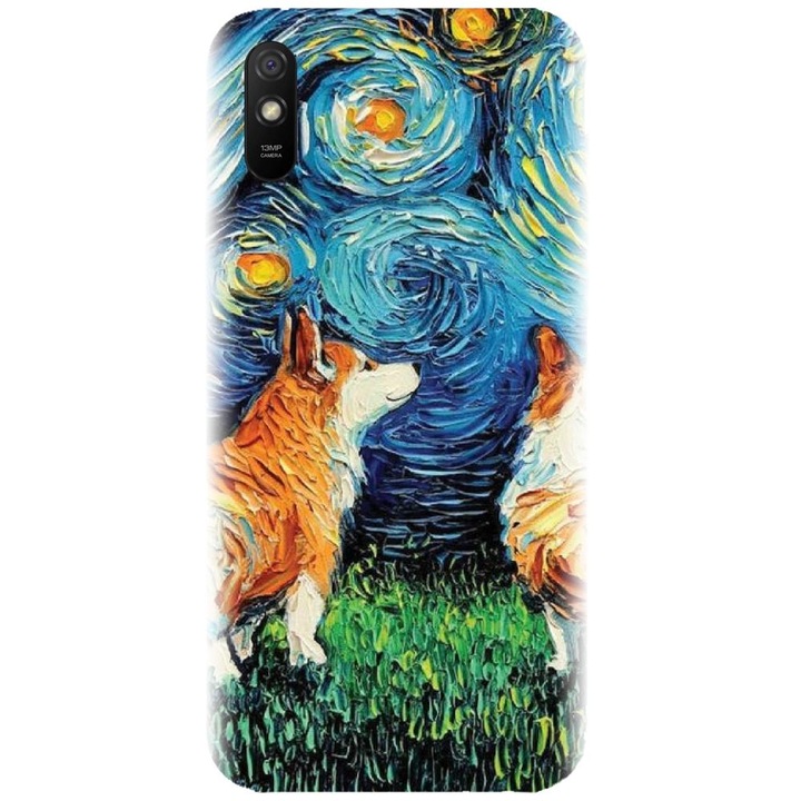 Силиконов калъф, съвместим с Xiaomi Redmi 9A / 9AT - модел Doggy Night