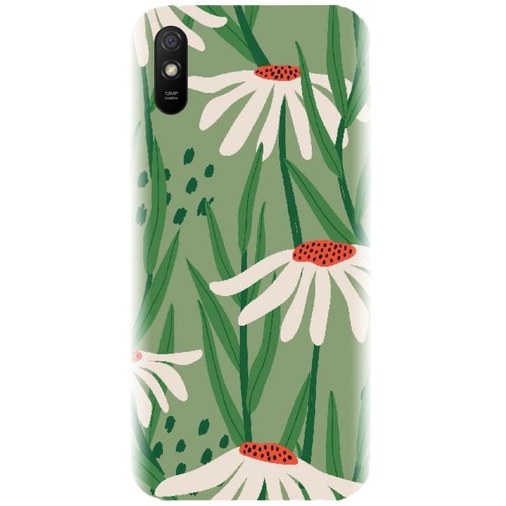 Силиконов капак, съвместим с Xiaomi Redmi 9A / 9AT - модел Флорална илюстрация