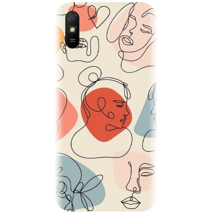 Силиконов калъф, съвместим с модел Xiaomi Redmi 9A / 9AT - Line Art Memories