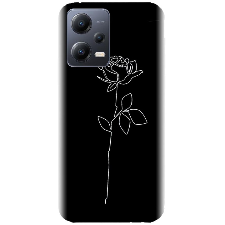Husa din silicon compatibila cu Xiaomi Redmi Note 12 5g (global) / Poco X5 - model Black Rose