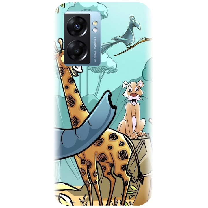 Калъф от силикон, съвместим с Realme Narzo 50 5g, модел Животни от джунглата
