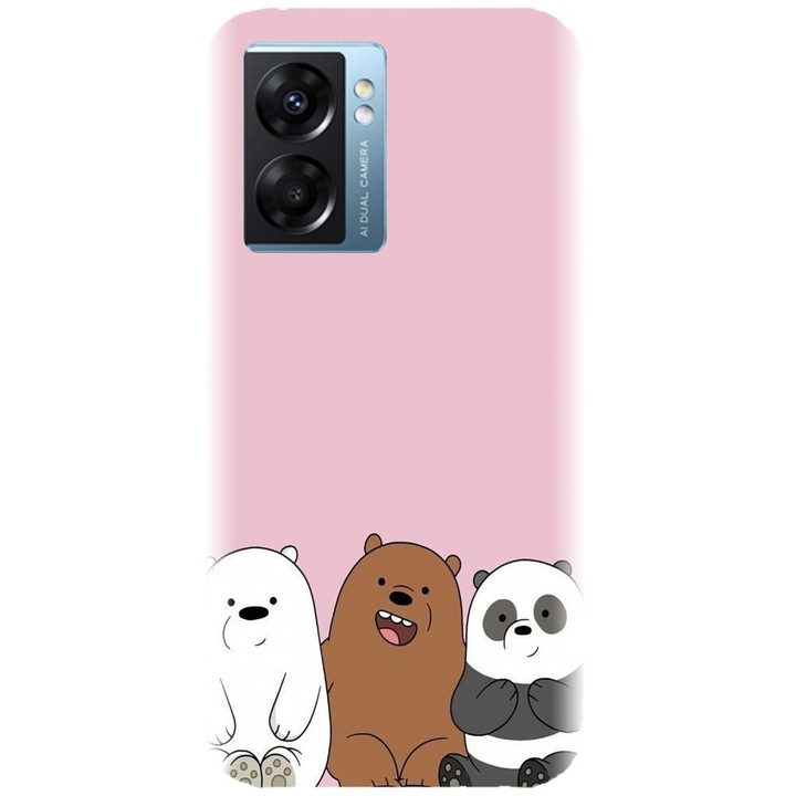 Силиконов капак, съвместим с Realme Narzo 50 5g - модел Cei 3 pandas