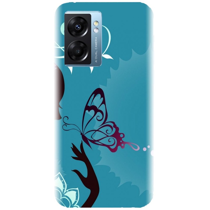 Силиконов калъф, съвместим с модел Realme Narzo 50 5g - Blue Butterfly