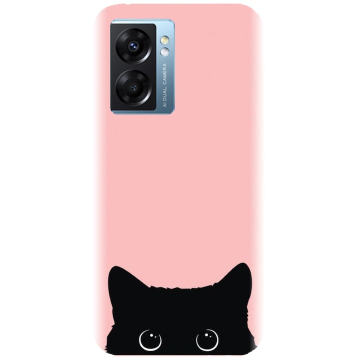Силиконов калъф, съвместим с модел Realme Narzo 50 5g - Black Cat