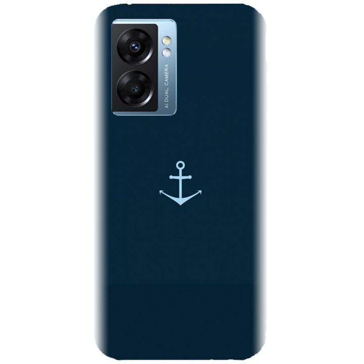 Силиконов капак, съвместим с модел Realme Narzo 50 5g - Blue Navy Anchor Illustration