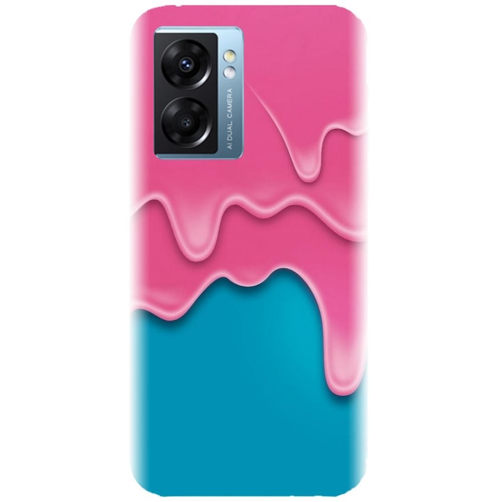 Силиконов калъф, съвместим с модел Realme Narzo 50 5g - Pink Liquid Dripping